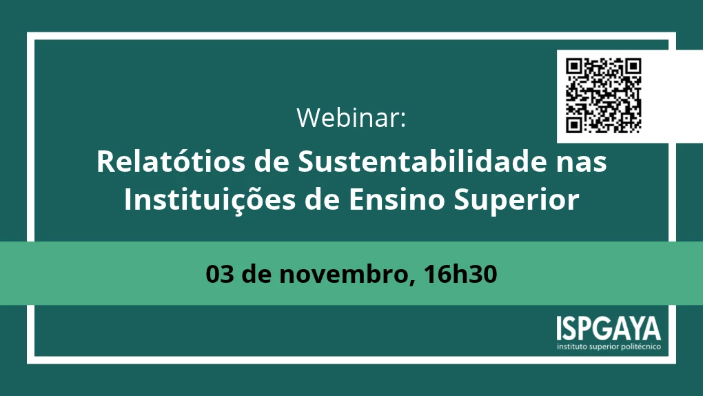 Webinar, “Relatórios de Sustentabilidade nas Instituições de Ensino Superior”
